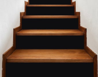 Schwarze Treppen-Abziehbilder: Schälen & Aufkleben, Vinyl-Streifen, 120 cm, 15er-Set