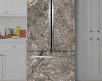 Fridge Wrap Vinyl Decorative, Side by Side, French Door, Top Bottom, Peel & Stick Mural, Refrigerator Decal Sticker #023
