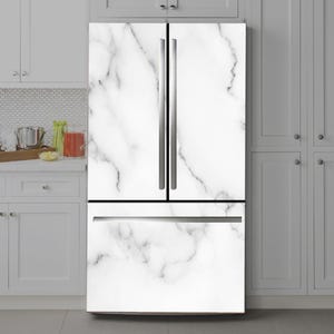 Marble Fridge Wrap Vinyl Decal: Self-Adhesive Refrigerator Skin