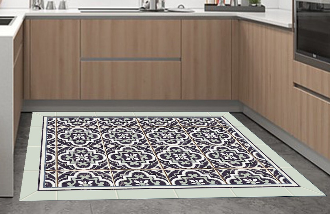 Area rug linoleum rug kitchen mat vinyl floor mat kitchen rug Etsy