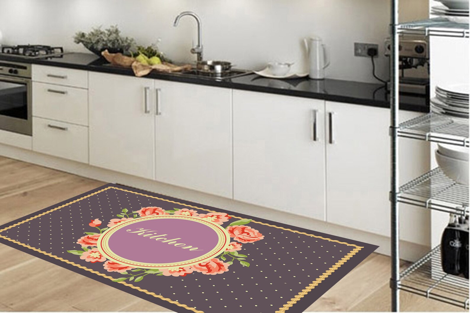 Linoleum rug kitchen mat vinyl floor mat kitchen rug nonSlip Etsy