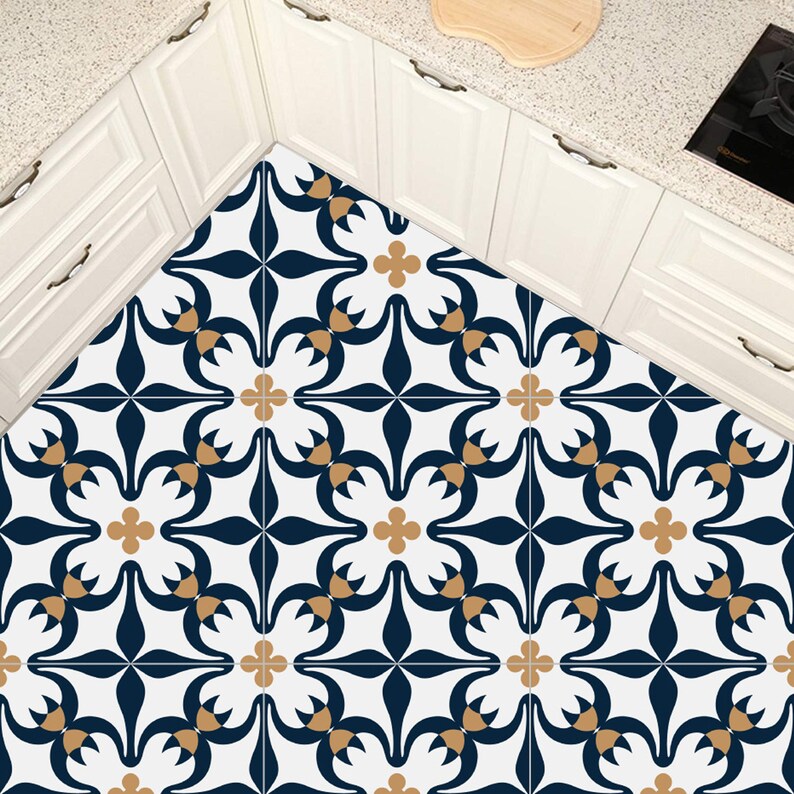 Vinyl Floor Tile Sticker Set Of 12 Pcs Floor Tile Stickers Etsy