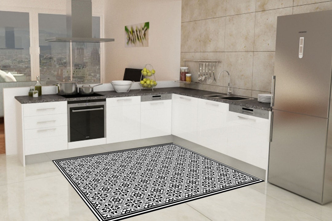 Kitchen Rug Vinyl Floor Mat Pet Mat Nonslip Area Rug for Kitchen