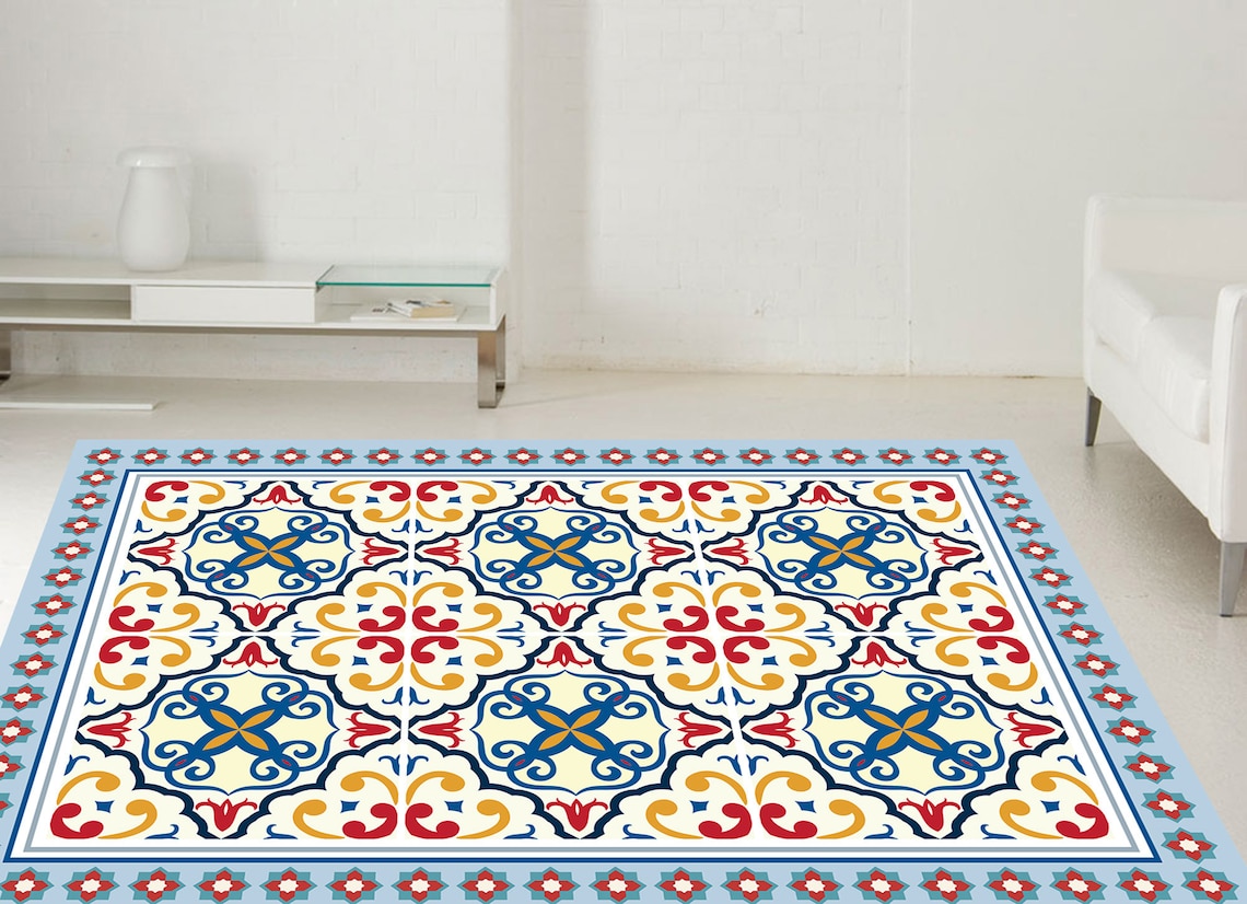 Linoleum rug kitchen mat vinyl floor mat kitchen rug nonSlip Etsy