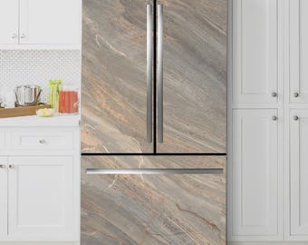 Fridge Wrap Vinyl Decorative, Side by Side, French Door, Top Bottom, Peel & Stick Mural, Refrigerator Decal Sticker #086
