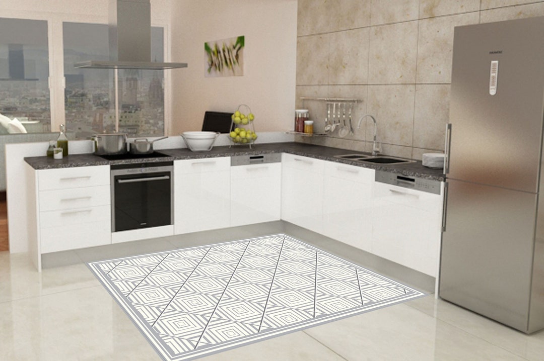 Kitchen Rug Linoleum Rug Vinyl Floor Mat Living Room Rug Etsy