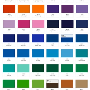 May include: A color palette chart with a variety of hues, including yellows, reds, blues, greens, and neutrals. Each color is displayed in a small square with a corresponding number and name. The text "Color palette" is at the top.