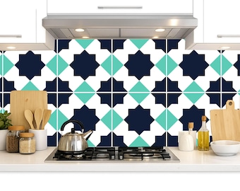 Tile Stickers Self Adhesive Vinyl for Kitchen/Bathroom Backsplash Peel & Stick Home Decor | pack x 24 | V35
