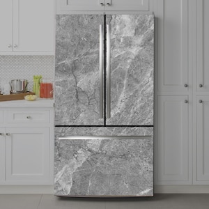 Marble Fridge Wrap: Self-Adhesive Vinyl Refrigerator Decal