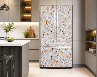 Rock Texture Fridge Wrap | Peel and Stick Fridge Vinyl | Appliance Wrap