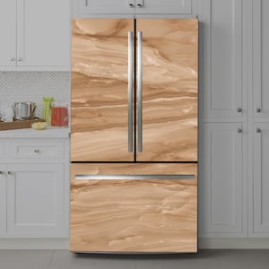 Marble Fridge Wrap Vinyl Decal: Self-Adhesive Refrigerator Door Mural