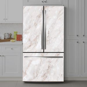 Marble Fridge Wrap Vinyl Decal: Self-Adhesive Refrigerator Skin