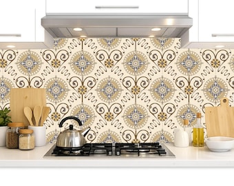 Tile Stickers Self Adhesive Vinyl for Kitchen/Bathroom Backsplash Peel & Stick Home Decor | pack x 24 | V22
