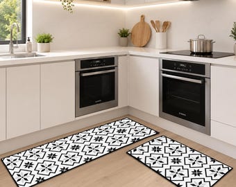 Minimalist Kitchen Floor Mat - Sleek Geometric Design Area Rug