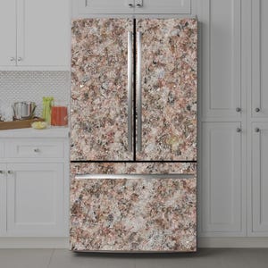 Stone Fridge Wrap Vinyl Decal: Self-Adhesive Refrigerator Decor