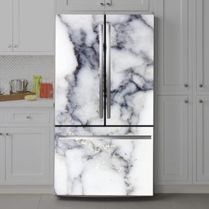 Marble Fridge Wrap: Self-Adhesive Vinyl Refrigerator Decal