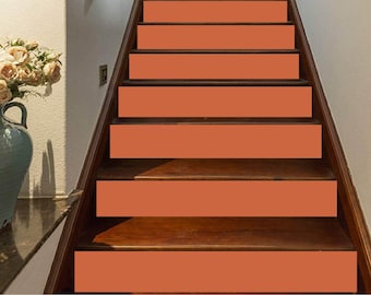 Terracotta Stair Riser Stickers | Staircase Decoration | Removable Decals | Set of 5