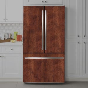 Wood Fridge Wrap Vinyl Decal: Self-Adhesive Refrigerator Skin