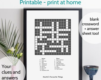 Custom Crossword Etsy