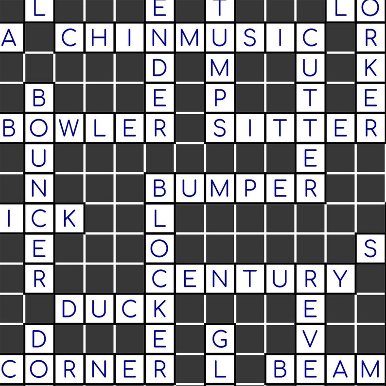 Personalised cricket words print / cricket crossword wall art Etsy