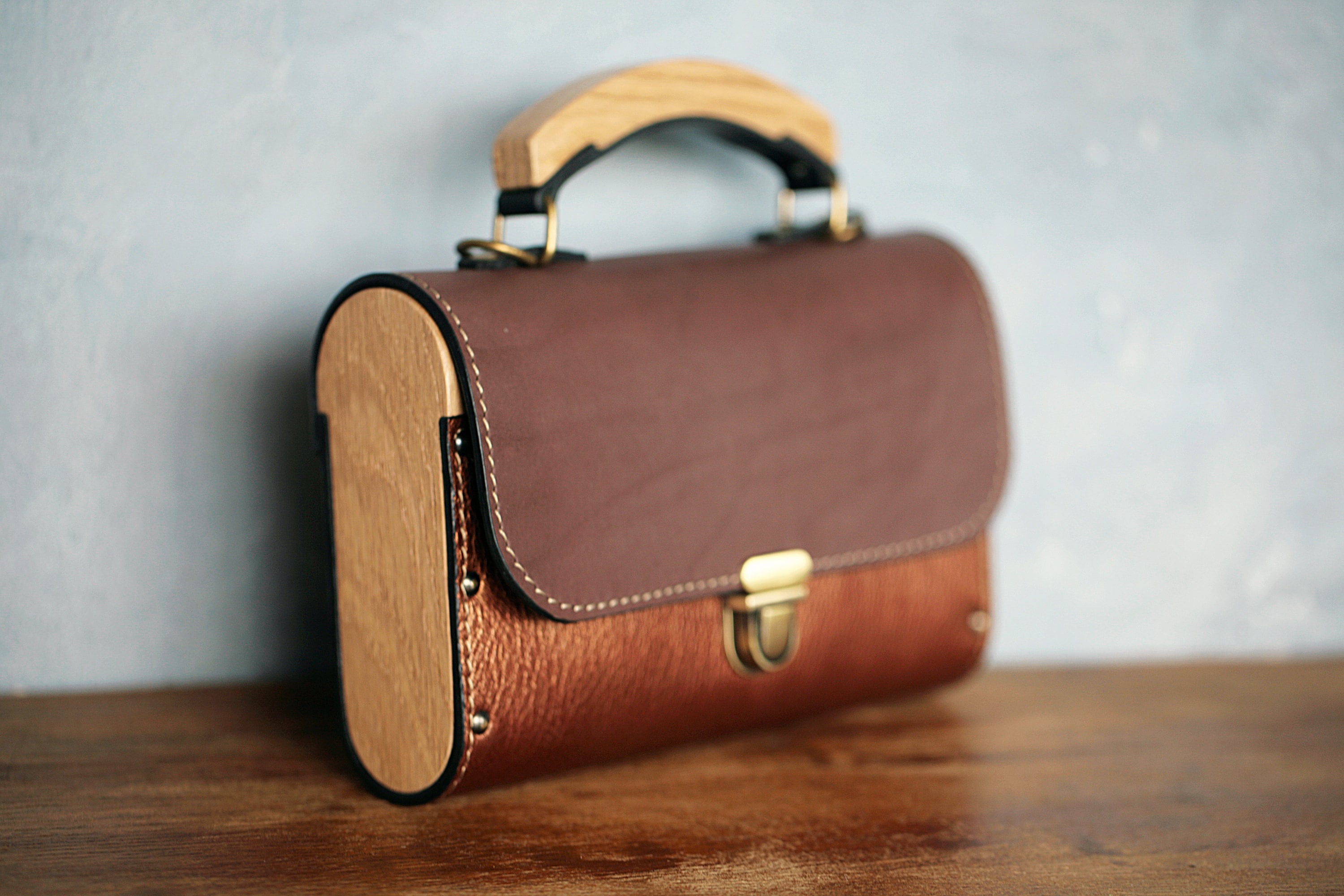 mini leather suitcase