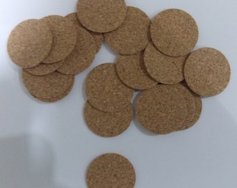 30mm - Adhesive Cork Circles/Discs  - 30mm Diameter x 0.8mm Thick