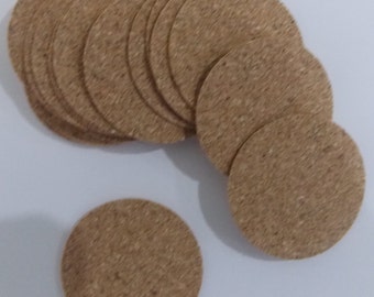 40mm - Adhesive Cork Circles/Discs 40mm Diameter x 0.8mm Thick