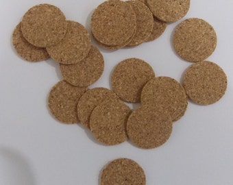 20mm - Adhesive Cork Circles/Discs  - 20mm Diameter x 0.8mm Thick