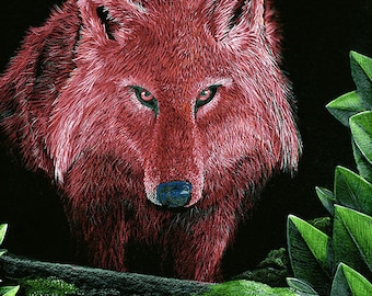 Stealthy Fox Spirit 9x12 ORIGINAL red fox nature artwork unframed