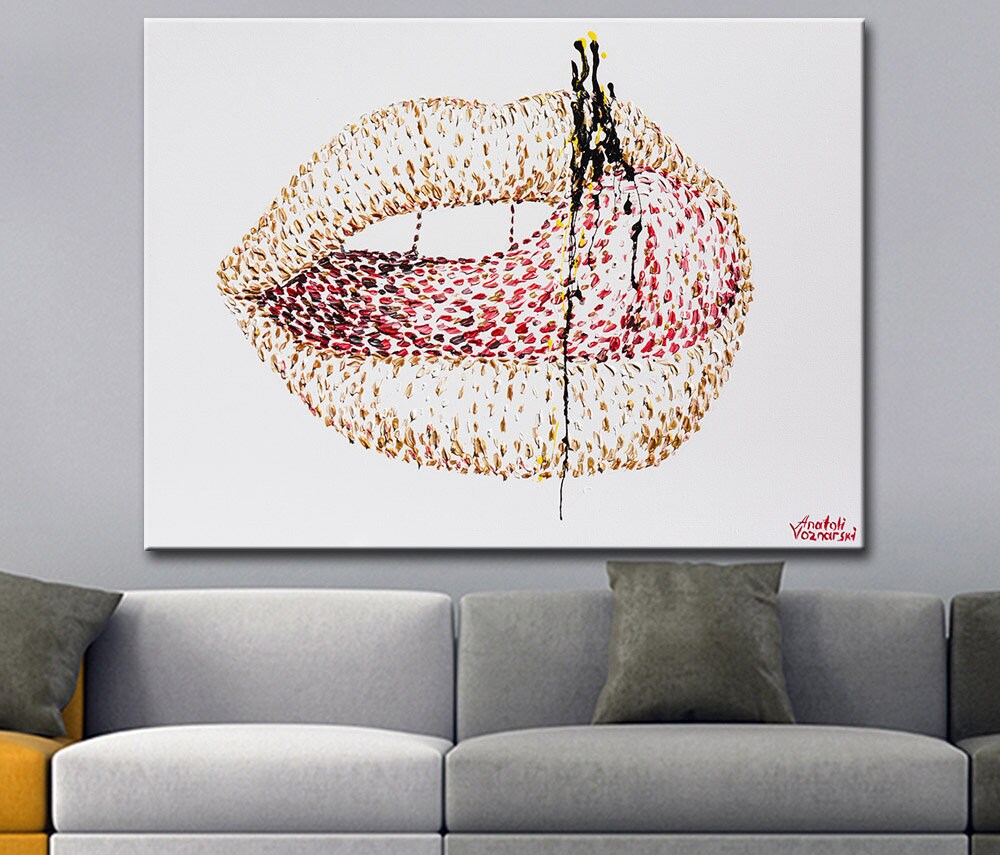  Yatsen Bridge Sexy Red Bandana Lips Wall Art Luxury