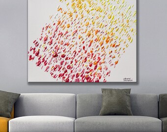 28&quot; Abstract Painting,sun energy,Original abstract,Thick Layers,painting for office,yellow red abstract, abstract by Anatoli Voznarski