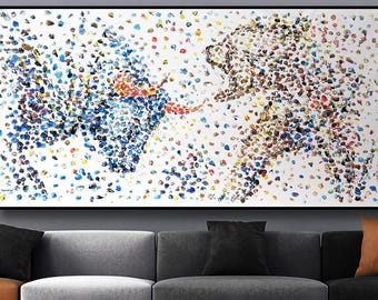 Bull 67,Bear,Wall street Stock Exchange Bull vs Bear,stock market,bull vs. Bear,Exchange Bull vs. Bear painting by Anatoli Voznarski