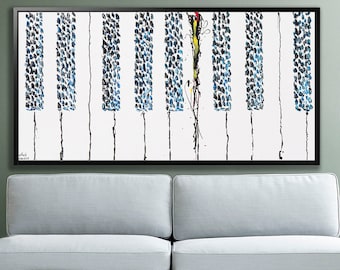 Piano 48",beautiful piano keyboard,textured Acrylic Painting,Thick Layers abstract on Canvas,Painting for office by Anatoli Voznarski