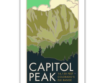 Capitol Peak 14er Poster