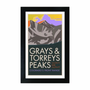 Grays and Torreys 14er Poster 20x30 Framed