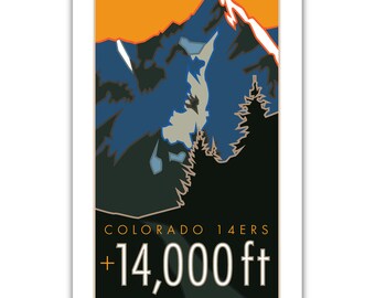 Colorado 14ers Poster +14,000 ft