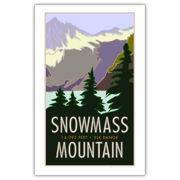Snowmass Mountain 14er Poster