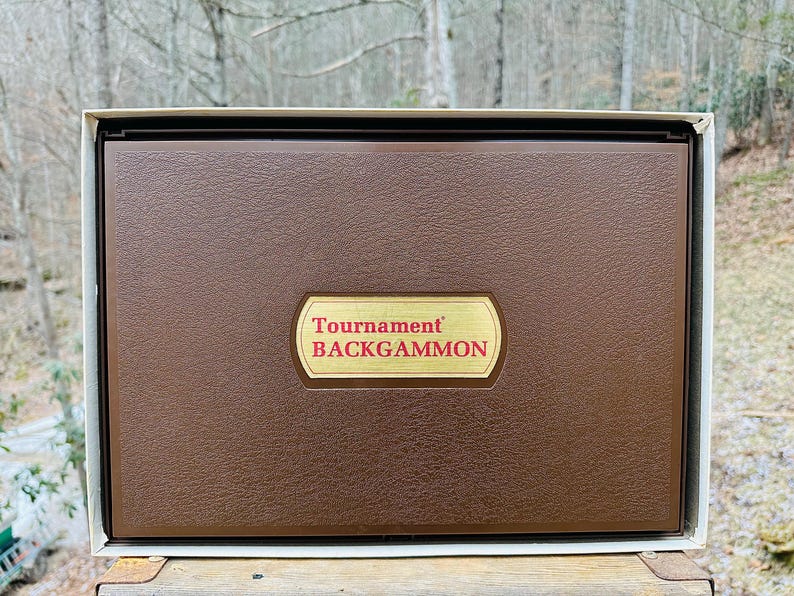 Backgammon Label Vintage Tournament Backgammon Set | 1970s E.S. Lowe Game | Complete ...