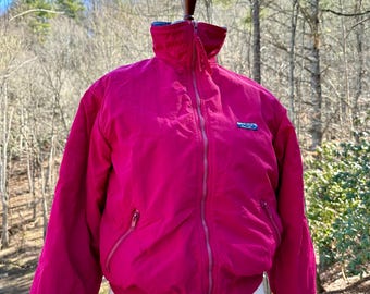 Vintage 80s Eddie Bauer Nylon Fleece Lined Jacket - Neon Pink Size