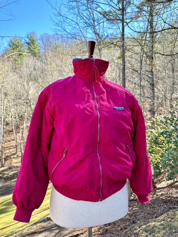 Vintage Eddie Bauer Windfoil Jacket | Magenta Nylon Fleece-lined