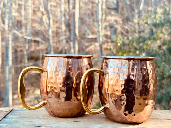 Vintage Godinger Copper Moscow Mule Mugs - Hammered Barware Set - Etsy