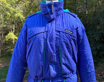 Vintage Montbell Colorblock Ski Jacket: 80s Retro Puffer Coat - Etsy