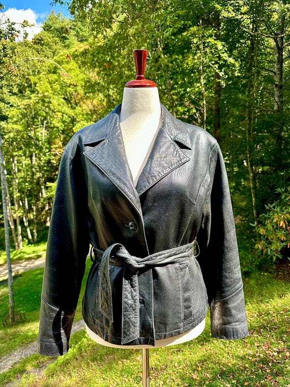 ヴィンテージ ウィルソンズ レザーベルトジャケット - 90年代 ブラック