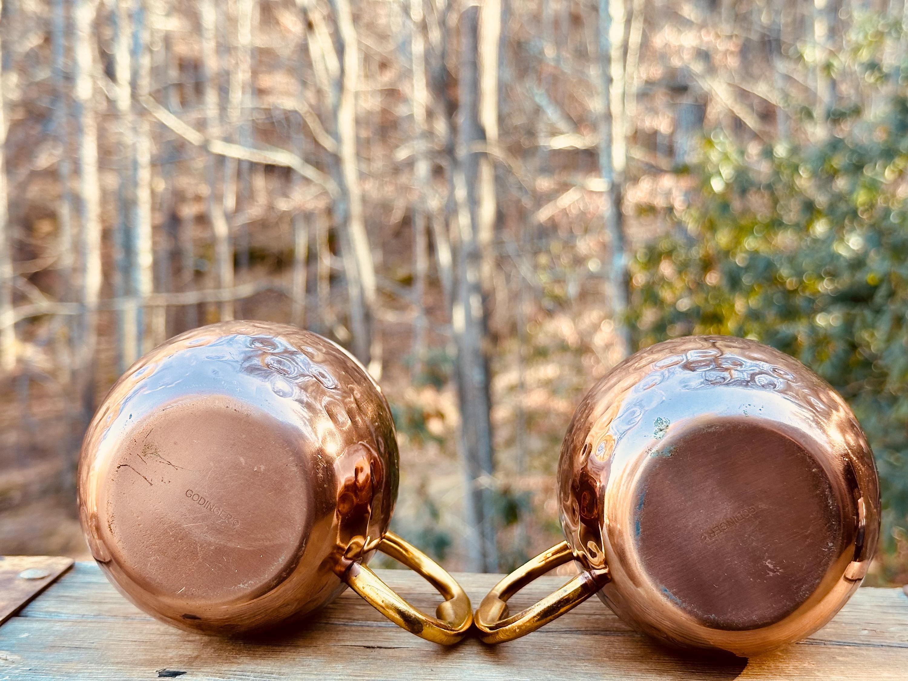 Vintage Godinger Copper Moscow Mule Mugs - Hammered Barware Set - Etsy