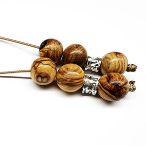 Olive wood round shaped beads begleri fidget finger toy relax toy natural Greek olive tree wood