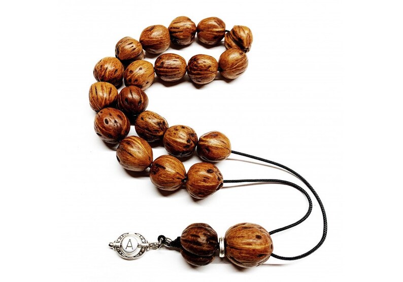 Nutmeg Greek kompoloi worry beads Rosary aromatic by scented Nutmeg image 1