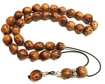 Handmade perfumed scented incense Greek Worry Beads, Komboloi. Tasbih,rosary,Natural Juniper Natural Brown Scented