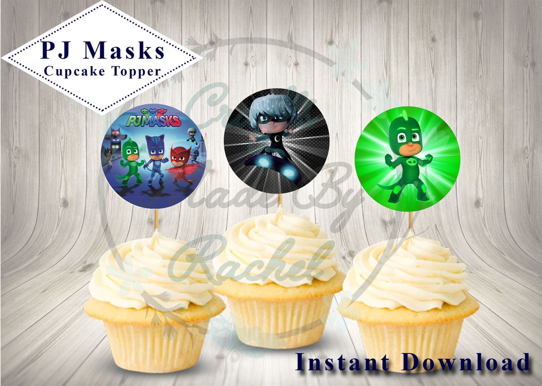 PJ Masks Printable 2 Inch Circle Cupcake Toppers Instant Download ...