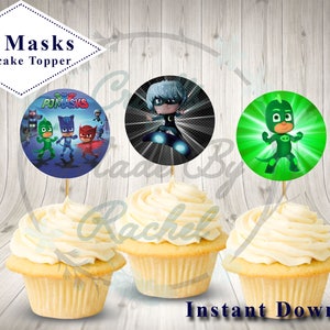 PJ Masks Printable 2 Inch Circle Cupcake Toppers Instant Download ...