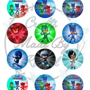 PJ Masks Printable 2 Inch Circle Cupcake Toppers Instant Download ...